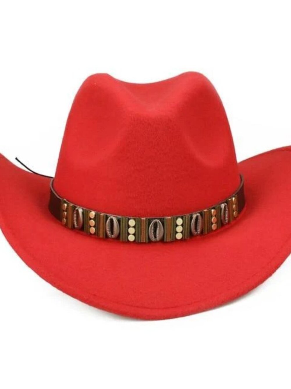 Red Western Cowboy Hat Wide Brim Ranch Rodeo Cowgirl Festival Boho Costume Hat